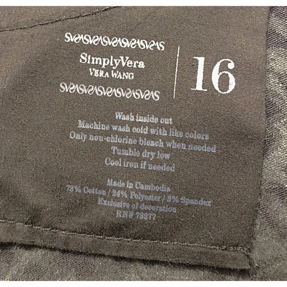 SIMPLY VERA VW Skinny Stretch Ankle Embossed Pants - Picture 8 of 8